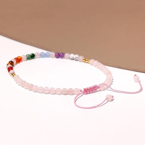 Reiki 7 Chakra Beaded Anklet Meditation Yoga Colorful Ankle Bracelets for Women Balance Beach Foot Jewelry Adjustable in Kuwait