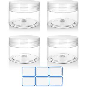 4 Pack 1 Oz (30ml) travel containers for creams Leak Proof with Labels