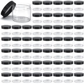 50 Pieces 4oz Plastic Jars with Lids Clear Round Cosmetic Container Empty Storage Jars for Makeup,Jewelry,Samples,Travel Storage in Kuwait