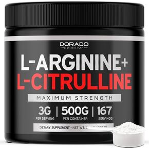 L arginine L Citrulline Powdere (3G) مسحوق معزز أكسيد النيتريك - مكملات L -citrulline للرجال والنساء - القدرة على التحمل ، والأداء والتحمل للتدريبات - مصنوعة من نباتي وولايات المتحدة الأمريكية