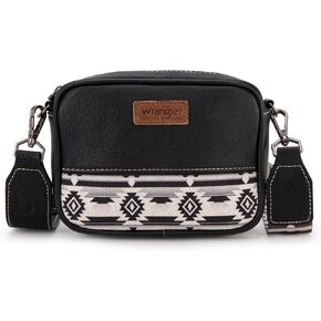 Wrangler Crossbody Bag for Women Aztec Mini Crossover Purse with Guitar Strap