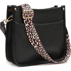 KOGTLA Women's Crossbody Shoulder Bag with Leopard Guitar Strap,Vegan Faux Leather Purse Handbag Bucket Tote Bag in Kuwait