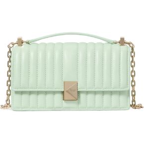 kate spade new york Deco Quilted Leather Mini Flap Chain Crossbody, Pistachio Ice