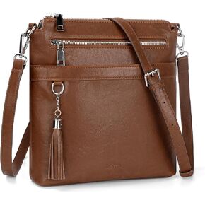 befen Genuine Leather Crossbody Purses for Women, Womens Medium Cross Body Bags Handbag Shoulder Purse with Adjustable Straps