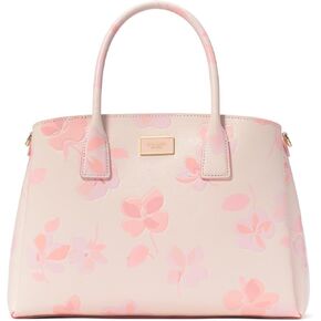 kate spade new york Serena Spring Pansies Embossed Saffiano Leather Satchel, Blush Cloud Multi