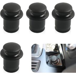 4 PCS Car Cigarette Lighter Dust Plug, 1.38" x 0.87" PVC Plug-in Waterproof Protective Cover, Tightly Fits Cigarette Lighter Anti-short Circuit Socket, Universal for Cars and Trucks (Black)