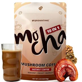 10 في 1 مزيج من القهوة Mocha Mocha ، خالية من السكر ، جوز الهند ، مسحوق الكاكاو مع Mane Lion ، Chaga ، Reishi ، Cordyceps | يدعم التركيز والمناعة وصحة الأمعاء | نباتي ، خالي من الغلوتين ، غير المعدلة وراثيا | 6.35 أوقية