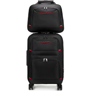 feilario 20in 2 Piece Softside Business Luggage Sets Waterproof Carry On Luggage Suitcase with Double Spinner Wheels
