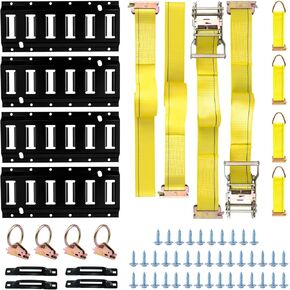 E-Track Tie Down Rail System Kit E Track Accessories E Track System for Trailers,Pickups,Vans,Trucks