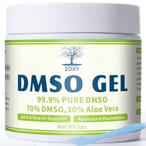 ZOXY DMSO Gel with Aloe Vera, DMSO Pharmaceutical Grade, DMSO Gel 99.9 Pure for Pain Relief, Muscle & Joint Comfort, Relieve Inflammation, Low Odor, Relieve Skin & Swelling, 5 Oz