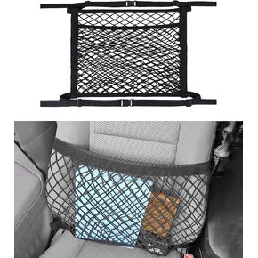Car Net Pocket,Cars Nets,Car Accessories 20 inch x 16 inch Single Layer Cars Front Seat Storage Organizer,Elastic Stretchable Netting Pocket,Universal for Most Trucks,SUV
