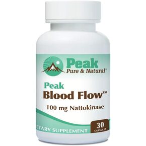 Peak Pure & Natural Peak Blood Flow - Nattokinase Supplement - Healthy Blood Circulation Supplements for Adults | 100mg - 30 Capsules