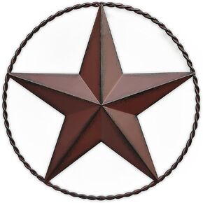 12.4" Red Barn Star Wall Decor, Metal Stars for Outside or Inside Texas Stars Art Rustic Vintage Western Country Home Farmhouse Wall Decoration