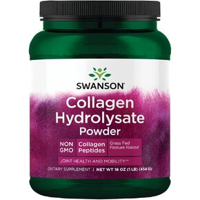 Swanson High Plains Collagen Hydrolysate Powder - Collagen Peptides Powder Supporting Hair, Skin, Nails, and Joint Health - Bioavailable Proteins Promoting Bone, Tissue, and Cartilage Support - (1 lb)