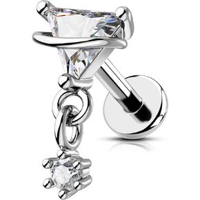 OUFER Heart Planet Helix Piercing Jewelry, 16G Internally Threaded Flat Back Piercings Helix Cartilage Tragus Conch Piercing Jewelry
