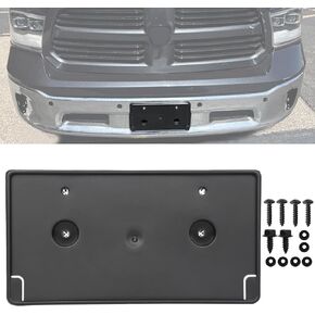 Front Bumper License Plate Frame Bracket Holder Compatible for Dodge Ram 1500 2019 2020 2021 2022 2023 2024 68274215AE CH1068151