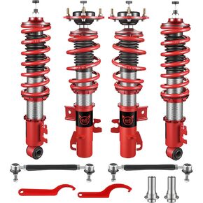 Coilovers Evil Energy Coilovers متوافقة مع Mini Cooper FWD R56 2007-2013 ، مجموعة مخفضة قابلة للتعديل مع تعديل 32 مستوى مثبط ، أحمر