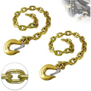 سلسلة أمان TKK 2 -pack - سلسلة 35 بوصة مع 5/16 '' Clevis Snap Hook and Retainer | 21000 رطل قوة كسر | آمنة سلاسل نقل القطر