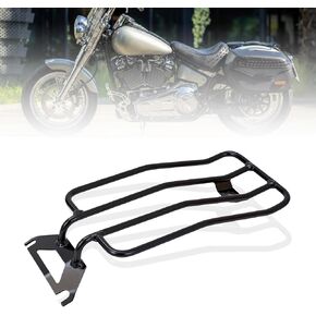 Classic Luggage Rack Motorcycle Rear Seat Luggage Rack Solo Seat for Harley Heritage Softail Classic & Softail Deluxe 00-17 Deluxe CVO 2015 (Black)