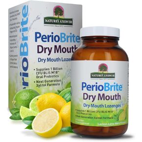 Nature's Answer Alcohol-Free Periobrite Dry Mouth 100-Lozenges | Freshens Breath | Removes Plaque | Reduces Gum Inflammation | Provides Oral Probiotics | Gluten-Free, Vegan, Non-GMO | Single Count