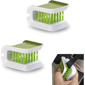 2 PCS Car Seat Belt Cleaning Brush, Portable Anti-Slip Interior Cleaning Brush, Hand Guard Easy-to-Grip Cleaning Tool, Multi-Functional Interior Accessories, Universal for Car (Green)