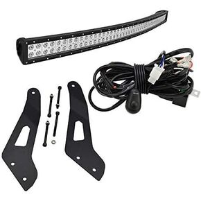 52 inch 288W Offroad Curved LED Light Bar Spot/Flood Combo Beam & Upper Roof Windshield Mount Brackets w/Wiring Kit Compatible with Can Am Maverick X3 and X3 Max 2017-2024 all Models