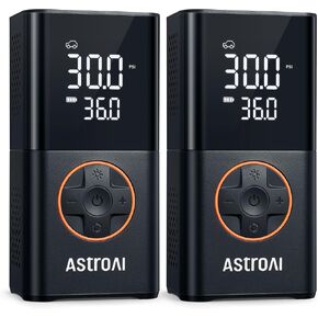 AstroAI L7 Tire Inflator Portable Air Compressor Cordless-2pack Bike Pump with Digital Dual Values Display, 150 PSI Car Tires Pump with LED Lights Air Pump for Cars, Motorcycles, Bikes, Balls