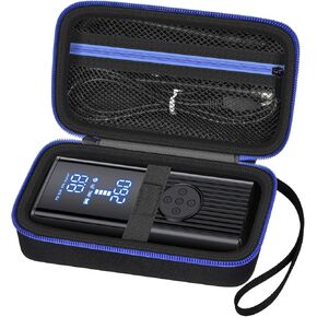 Tire Inflator Case for Hafuloky/ for LOLSSA/ for EMSON for Bullseye Pocket Air Compressor, Portable Cordless Car Tire Pump Travel Storage Bag with Mesh Pocket for Pressure Gauge Accessories(Box Only)