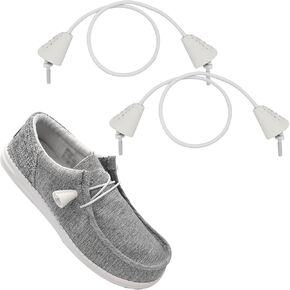 UamGlsob Elastic Shoelaces for Hey Dude, No Tie Bungee Stretchy Shoe Laces, Stretch Replacement Strings kit