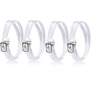 2Pairs Womens Transparent TPU Shoe Straps for Heels Detachable High Heel Shoelace Band Clear Invisible Ankle Straps Adjustable Elastic Anti Loose Shoe Laces Belt