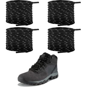 2 Pairs Round Shoelaces for Columbia Boots, 7/32"(5mm) Heavy Duty Shoe Laces Replacement for Outdoor Hiking Boots