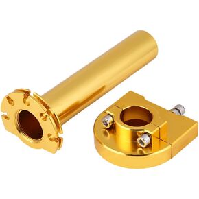 pro Taper Handlebars with Throttle Tube - Universal Throttle Twist Grips, 7/8" 22mm Handlebar Throttle Grips Accelerator for Motorcycle Scooter Dirt Bike(Gold)