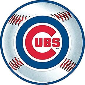 Amscan Multicolor Chicago Cubs Cubs Clutouts - 3 "(1 PC.) ، زخارف الحفلات لعشاق الرياضة والاحتفالات
