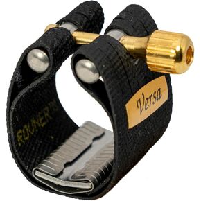 Rovner V1RVS Versa Ligature with Cap for Hard Rubber Soprano Sax, Gold Fittings