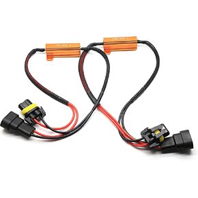 BEAMTECH Fog Light Bulb Load Resistor, 50W Canbus Adapter Anti Flicker Cancel Error Plug-N-Play 2PCS