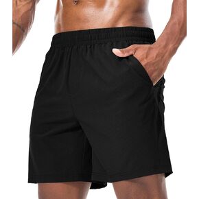 Surenow Mens Workout Athletic Shorts Quick Dry Running Shorts Gym Lightweight Breathable Mesh Shorts for Men with Zip Pocket