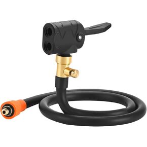 24'' Replacement Hose for Portable Tire Inflator, With Locking Presta Schrader Air Chuck, Quick Air Release Button, Direct Replacement for Short Tubes Supplied With Portable Air Pumps (6mm)