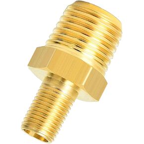1Pcs Brass Air Inflator Adapter 1/4 NPT(M) to Standard Schrader Valve(M), Tank Valve,Tire Inflator Connector for Auto Portable Air Compressor/Pump, Air Hose, Air Chuck