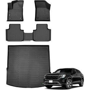 ANBINGO® Floor Mats & Cargo Liner for VW Atlas Cross Sport 2020 2021 2022 2023 2024 2025 (5 Passenger), SE | SEL | SEL R-Line | SEL Premium R-Line, Volkswagen Waterproof Car Floor Liners Full Set