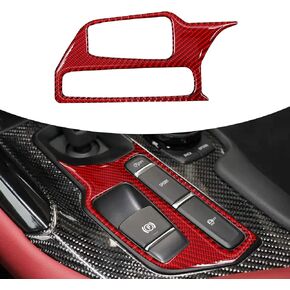 Engine Start Stop Button Ring Cover Carbon Fiber Keyless One Click Push Start Button Trim Panel Sticker Interior Accessories Decoration for Toyota Supra GR A90 A91 MK5 2019-2022(Red)