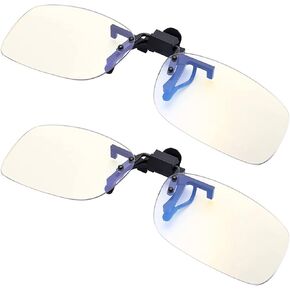 Yogo Vision Blue Light Clip on Computer Glasses Video Gaming Glasses Easy Fit Digital Eyestrain Eye Protection (2 Pack)