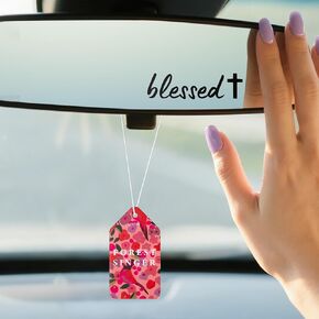 2-Pack Trust in God Rearview Mirror Sticker, Christian Car Accessories with 4 Hanging Air Fresheners, Rearview Mirror Decals Auto Decor Vanity Mirror Car Charm Religious Car Air Freshener Bulk