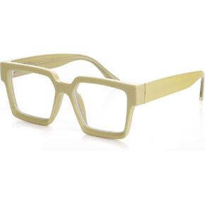 Kursan Square Black Glasses for Women Men Retro Oversized Thick Frame Clear Lens Eyeglasses