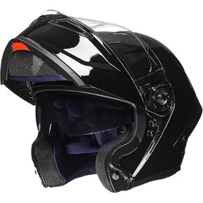 ILM Motorcycle Helmets Modular Full Face Moped Helmet Flip up Dual Visor for Adult DOT WS202 (Red, X-Large)