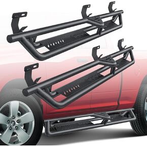 Running Boards for 2009-2018 Dodge Ram Quad Cab Drop Side Steps Bars Nerf Bars Carbon Steel Anti-Slip Black Powder Coated