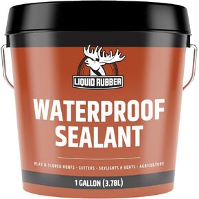Liquid Rubber Waterproof Sealant – DIY Leak Repair Coating for Flat, Metal & Low Slope Roofs, Foundations, Gutters & More – Flexible Protective Membrane - Black - 1 Gallon