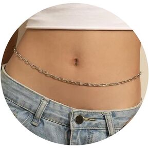 Elegant Gold Waist Chain Belt Versatile Body Chain Jewelry for Women Shimmering Belly Chain with Waist Beads Accent
