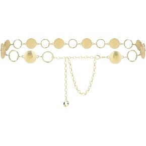 Plus Size Chain Belt for Women, Round Pieces Metal Chain Belt Women Belly Waist Chains, Extra Long Body Chain