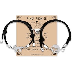 LINY Matching Horse Bracelets for Couples Sisters Best Friends 2Pcs Promise Bracelet Relationship Gifts for Her Him Birthday Gifts