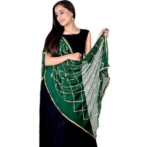 Chandrakala Chiffon Dupatta for Women, Shawl Scarf Wrap Chunni (D238-P)